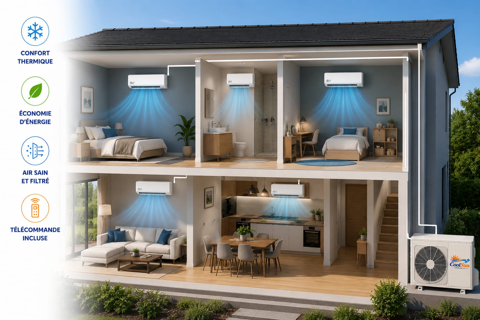 Pompe à chaleur multisplit CoolSun Energie